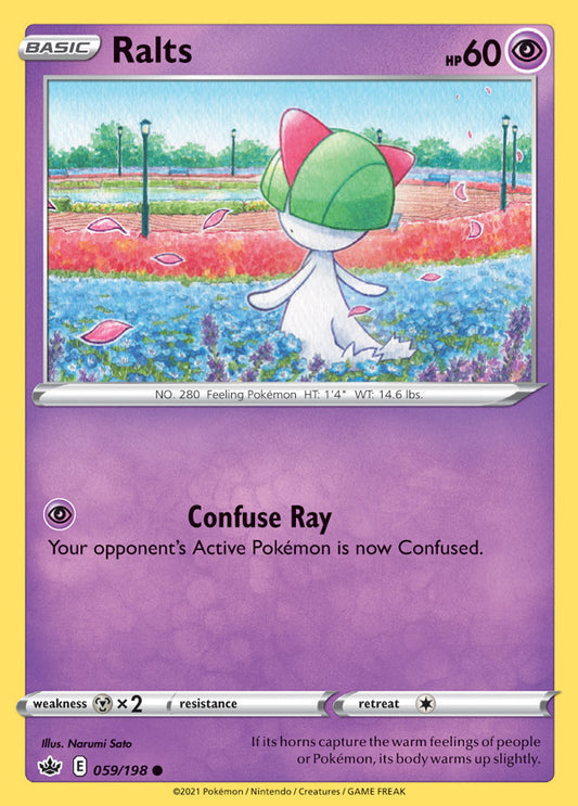 Ralts Base card #059/198 Pokémon Card Chilling Reign
