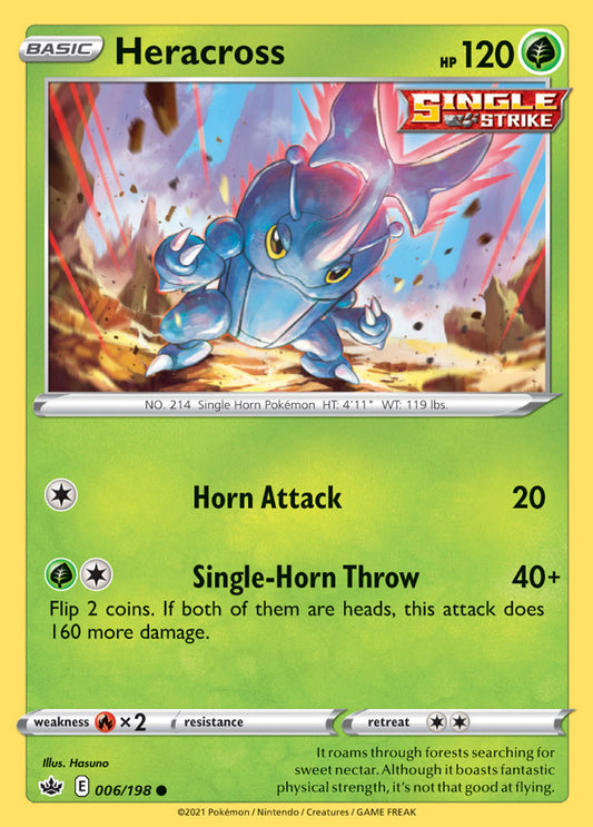 Heracross Base card #006/198 Pokémon Card Chilling Reign
