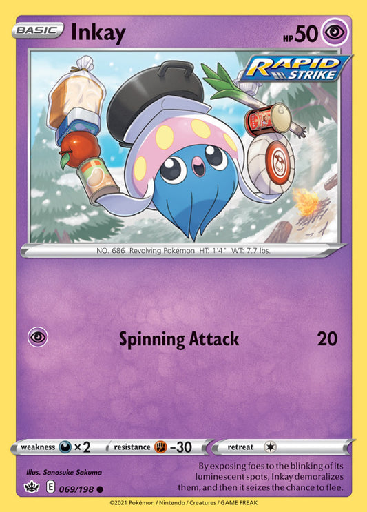 Inkay Base card #069/198 Pokémon Card Chilling Reign