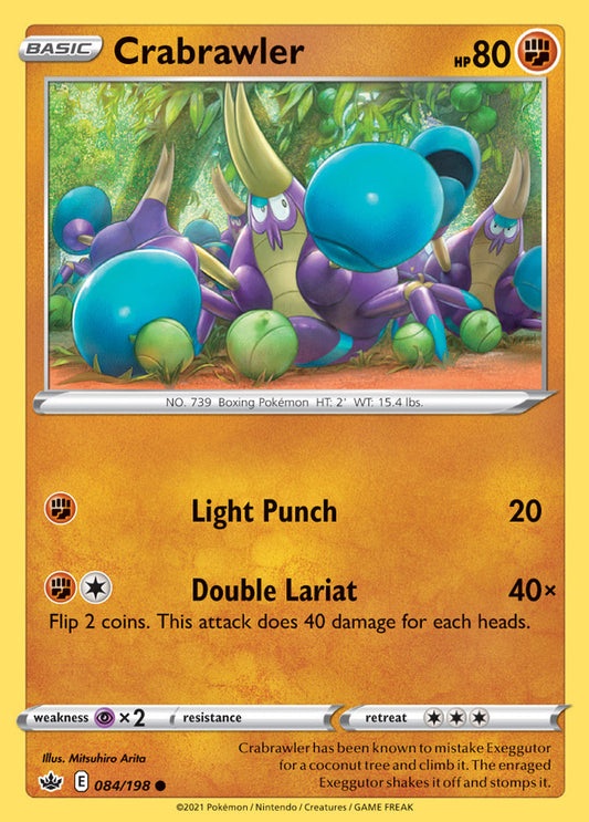 Crabrawler Base card #084/198 Pokémon Card Chilling Reign