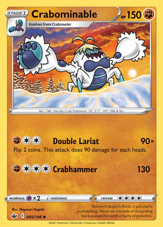 Crabominable Base card #085/198 Pokémon Card Chilling Reign
