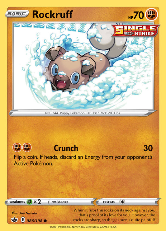 Rockruff Base card #086/198 Pokémon Card Chilling Reign