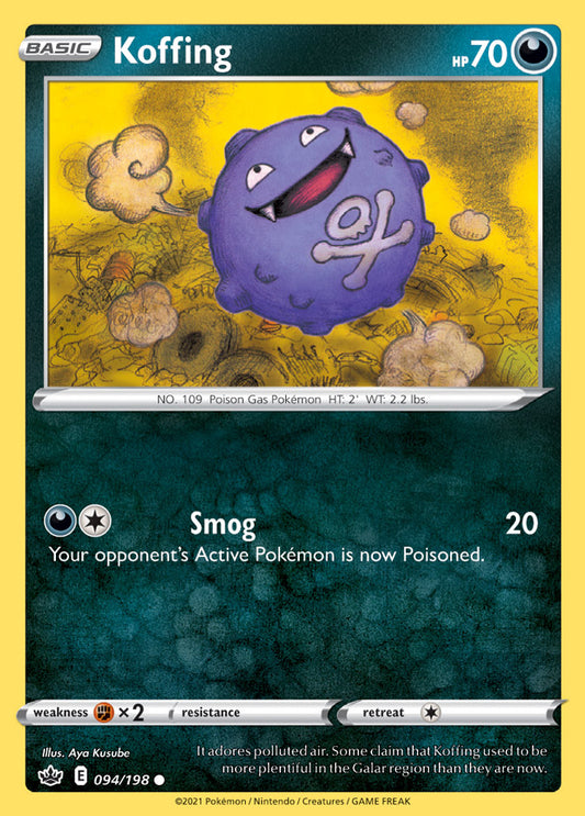Koffing Base card #094/198 Pokémon Card Chilling Reign