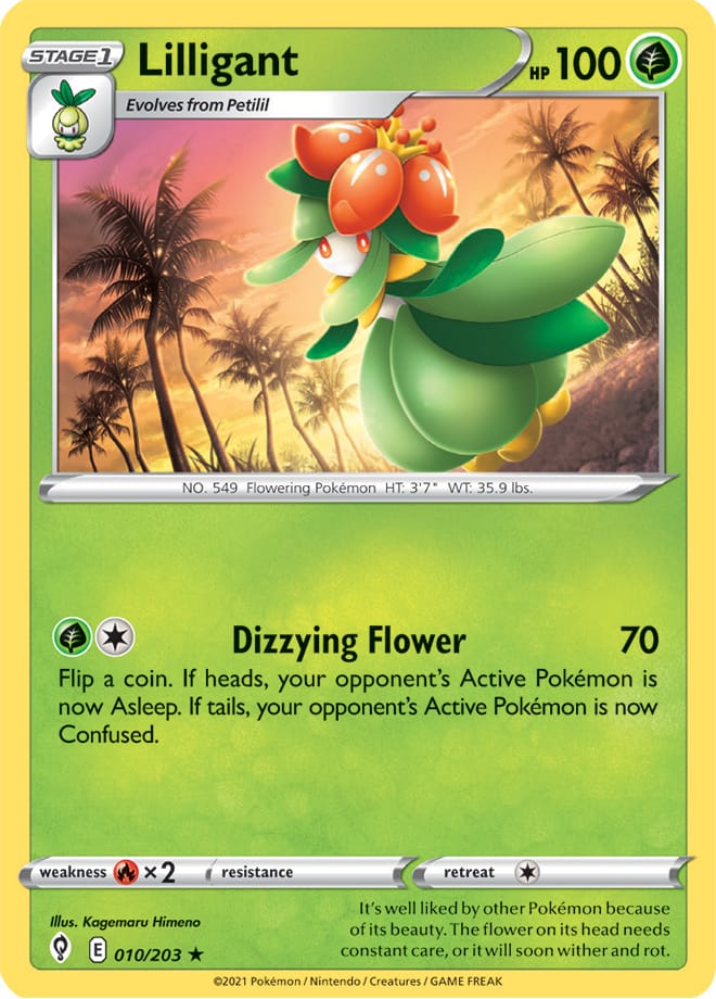 Lilligant Rare Base card #010/203 Pokémon Card Evolving Skies