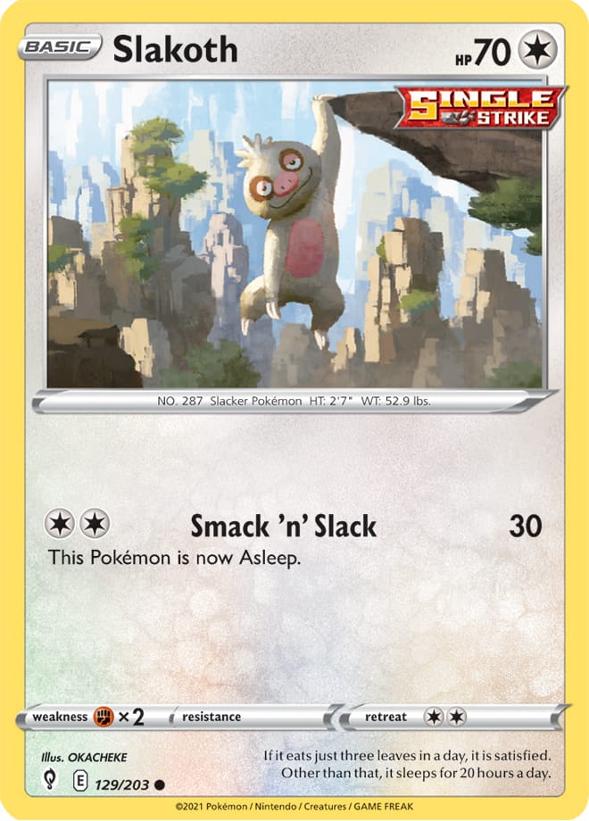 Slakoth Base Card #129/203 Pokémon Card Evolving Skies