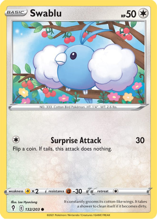 Swablu Base Card #132/203 Pokémon Card Evolving Skies