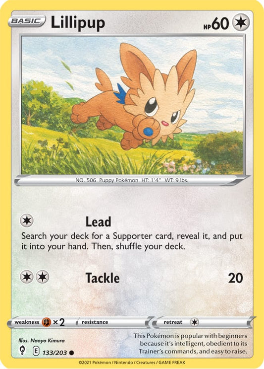 Lillipup Base Card #133/203 Pokémon Card Evolving Skies