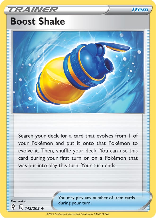 Boost Shake Trainer Base Card #142/203 Pokémon Card Evolving Skies