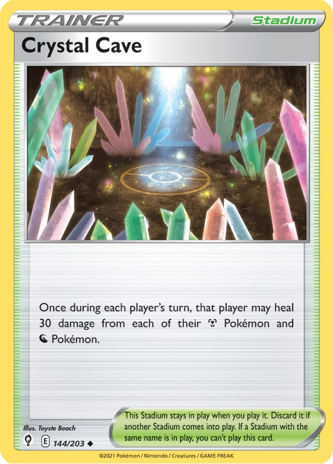 Crystal Cave Trainer Base Card #144/203 Pokémon Card Evolving Skies