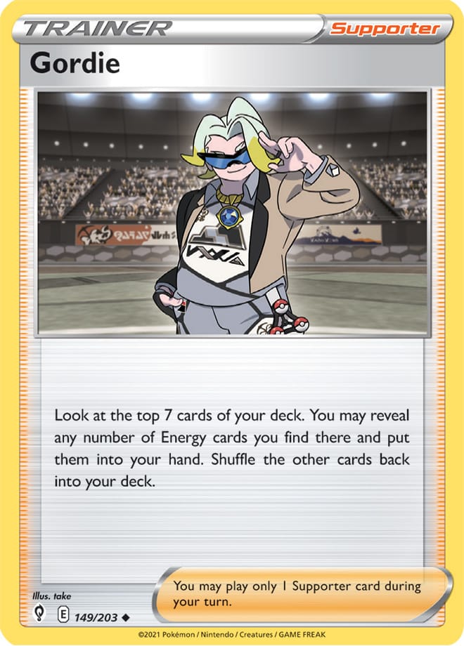 Gordie Trainer Base Card #149/203 Pokémon Card Evolving Skies