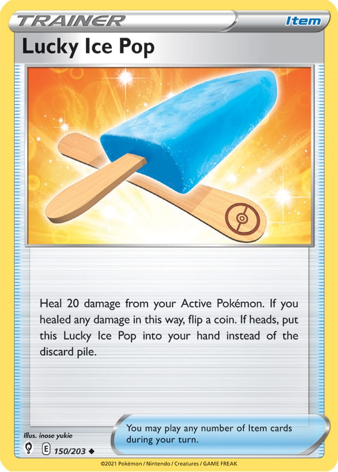 Lucky Ice Pop Trainer Base Card #150/203 Pokémon Card Evolving Skies