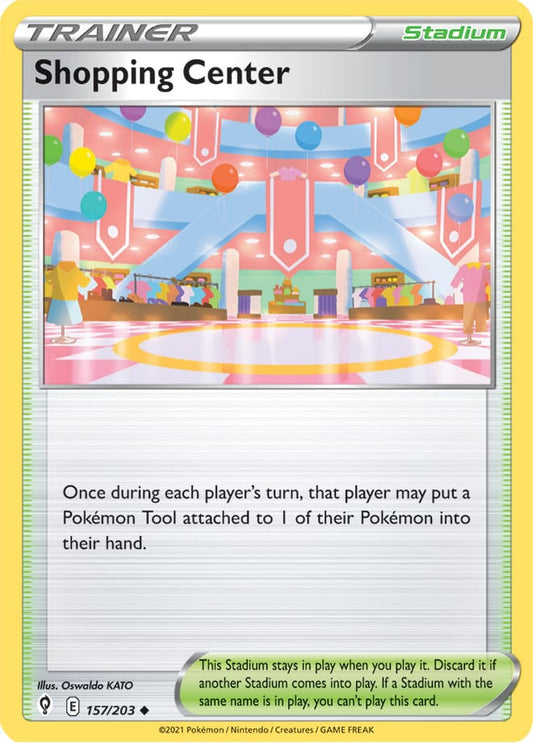 Shopping Center Trainer Base Card #157/203 Pokémon Card Evolving Skies