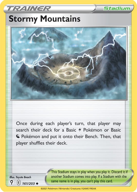 Stormy Mountains Trainer Base Card #161/203 Pokémon Card Evolving Skies