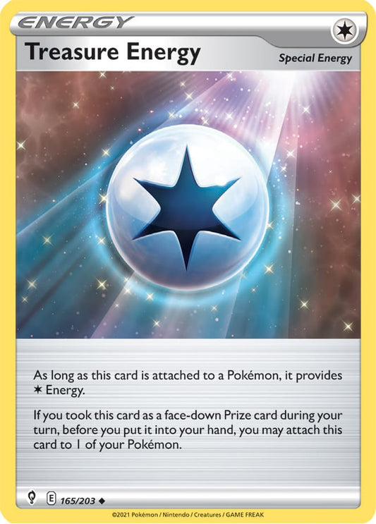 Treasure Energy Trainer Base Card #165/203 Pokémon Card Evolving Skies