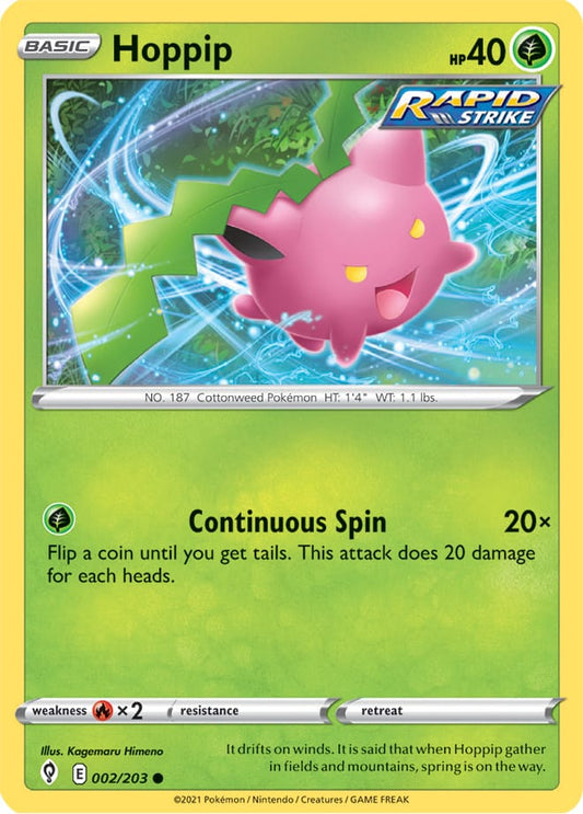 Hopip Base card #002/203 Pokémon Card Evolving Skies