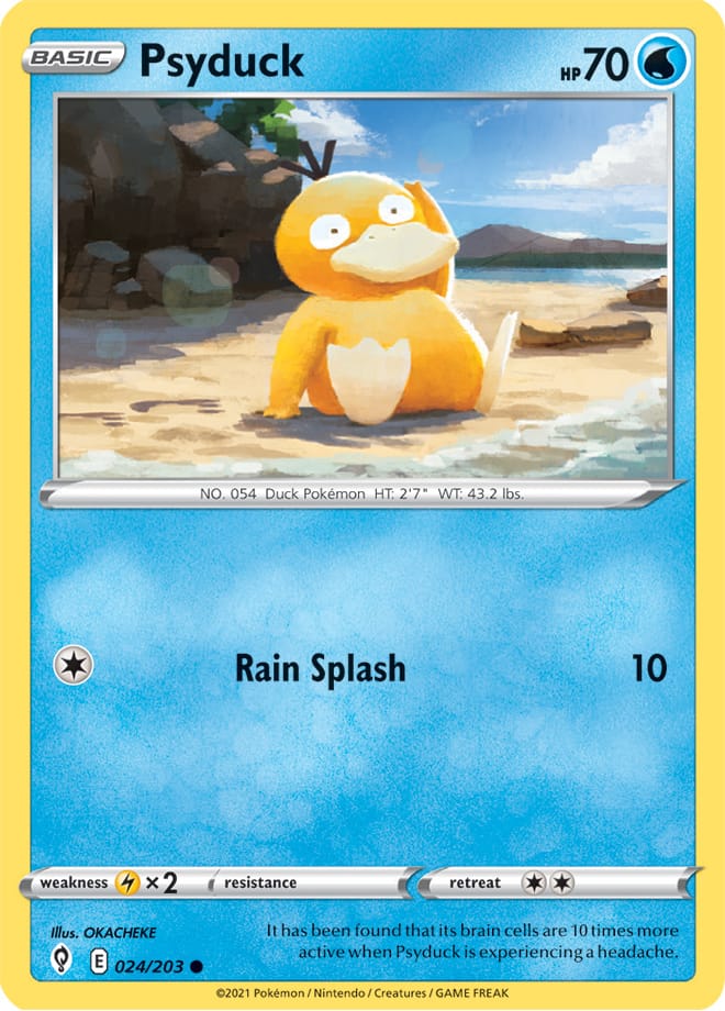 Psyduck Base card #024/203 Pokémon Card Evolving Skies