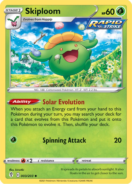 Skiploom Base card #003/203 Pokémon Card Evolving Skies