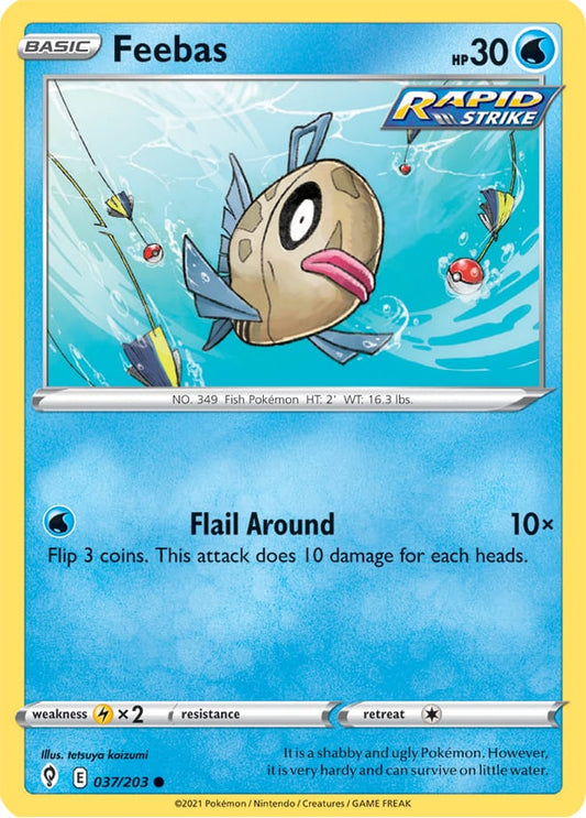 Feebas Base card #037/203 Pokémon Card Evolving Skies