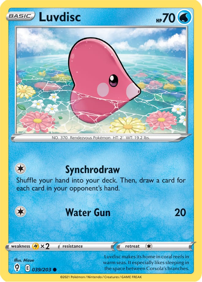 Luvdisc Base card #039/203 Pokémon Card Evolving Skies