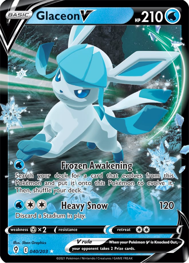 Glaceon V #040/203 Pokémon Card Evolving Skies