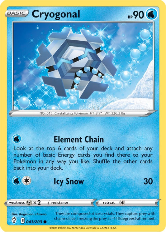Cryogonal Base Card #043/203 Pokémon Card Evolving Skies