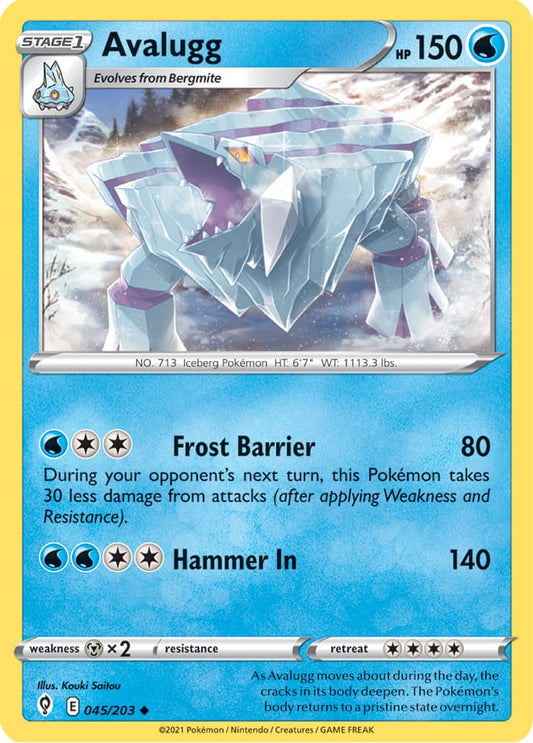 Avalugg Base Card #045/203 Pokémon Card Evolving Skies