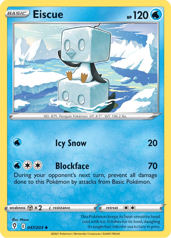 Eiscue Base Card #047/203 Pokémon Card Evolving Skies