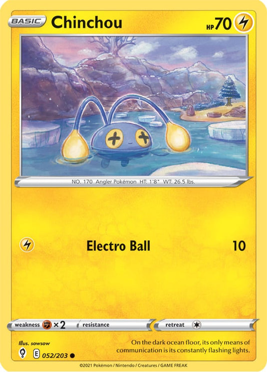 Chinchou Base Card #052/203 Pokémon Card Evolving Skies