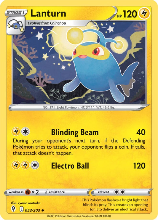Lanturn Base Card #053/203 Pokémon Card Evolving Skies