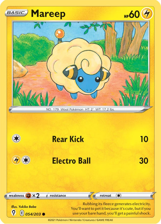 Mareep Base Card #054/203 Pokémon Card Evolving Skies