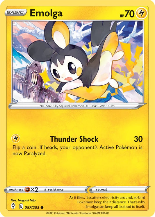 Emolga Base Card #057/203 Pokémon Card Evolving Skies