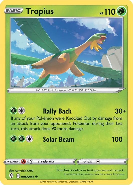 Tropuis Rare Base card #006/203 Pokémon Card Evolving Skies
