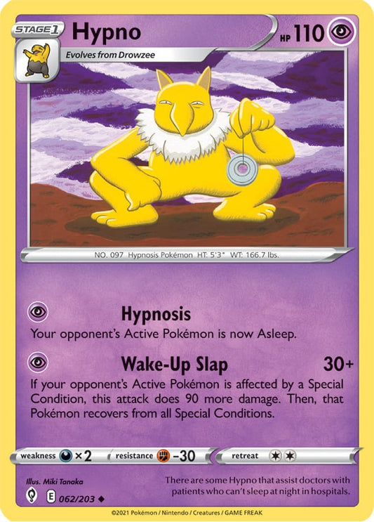 Hypno Base Card #062/203 Pokémon Card Evolving Skies