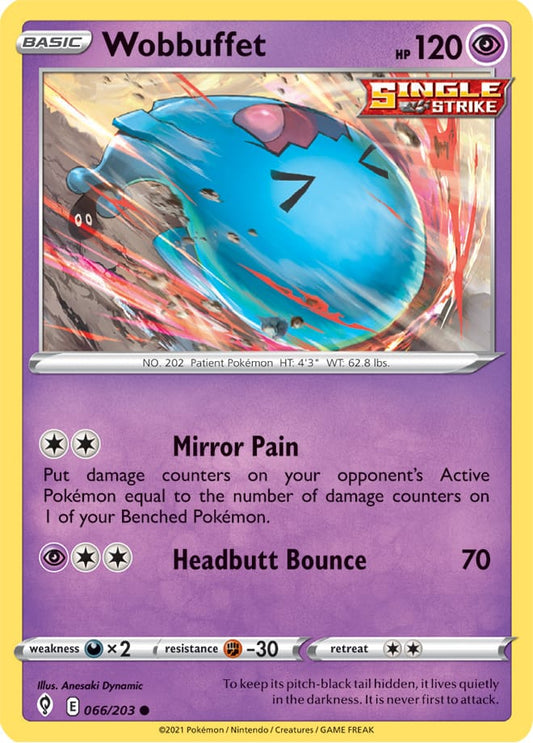 Wobbuffet Base Card #066/203 Pokémon Card Evolving Skies