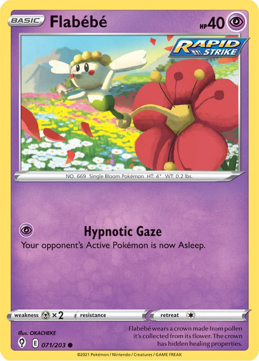 Flabebe Base Card #071/203 Pokémon Card Evolving Skies