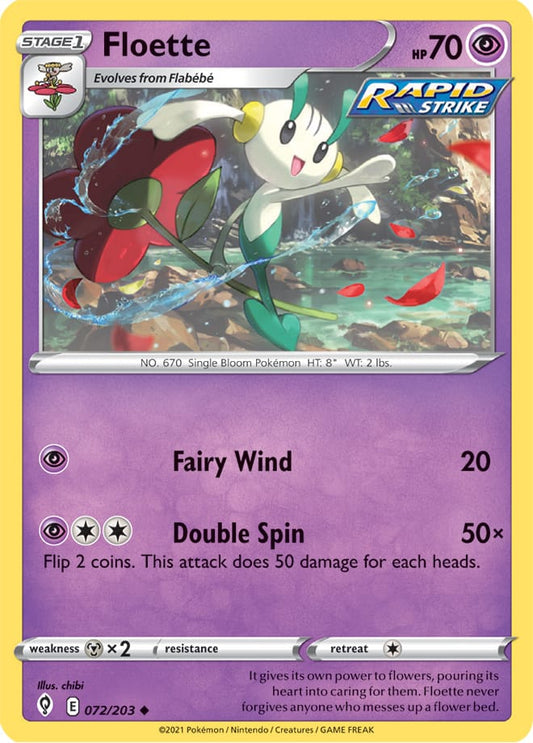 Floette Base Card #072/203 Pokémon Card Evolving Skies