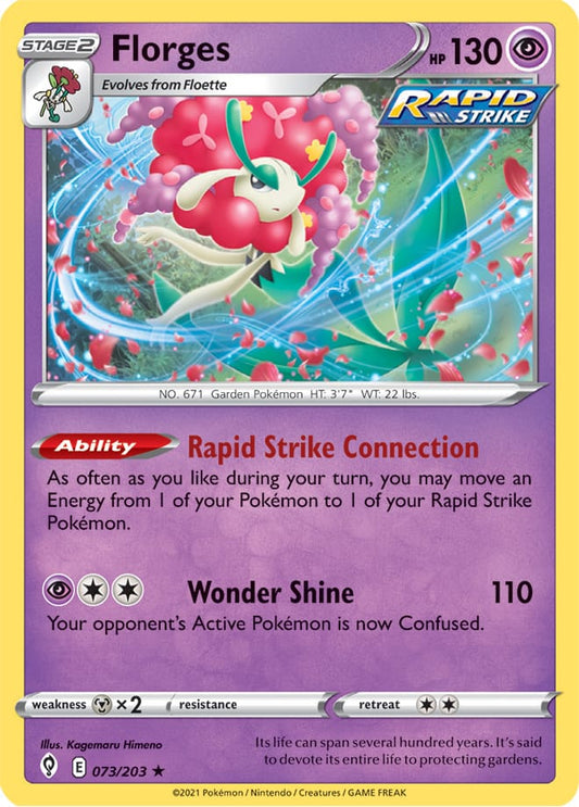 Florges Rare Base Card #073/203 Pokémon Card Evolving Skies