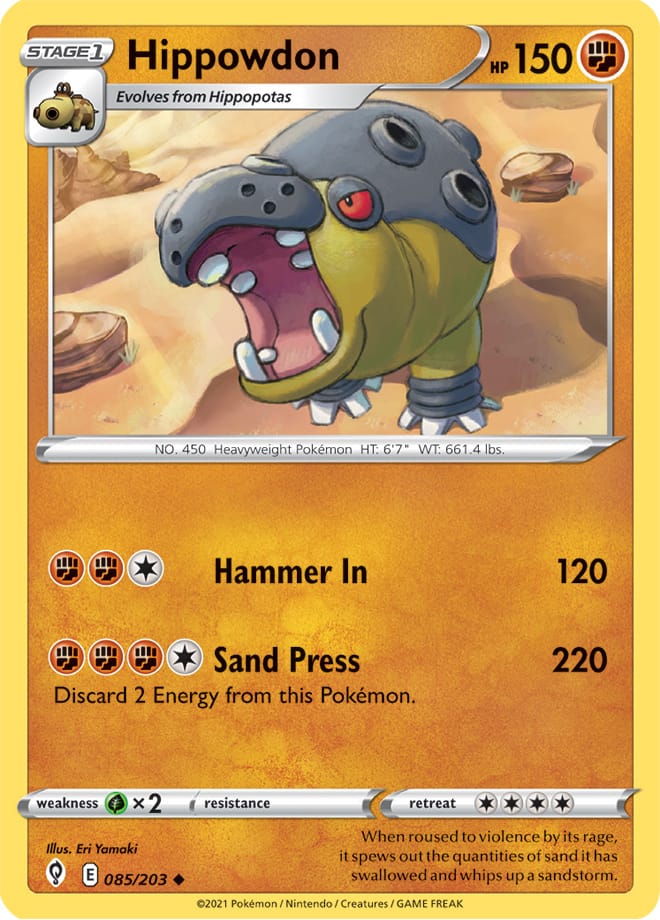 Hippowdon Base Card #085/203 Pokémon Card Evolving Skies