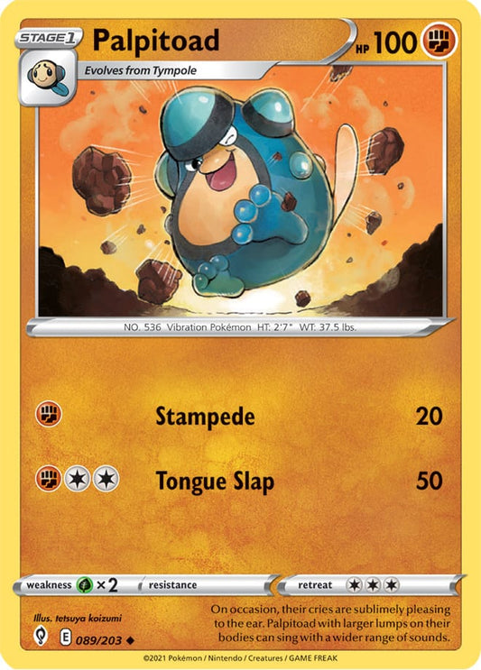 Palpitoad Base Card #089/203 Pokémon Card Evolving Skies