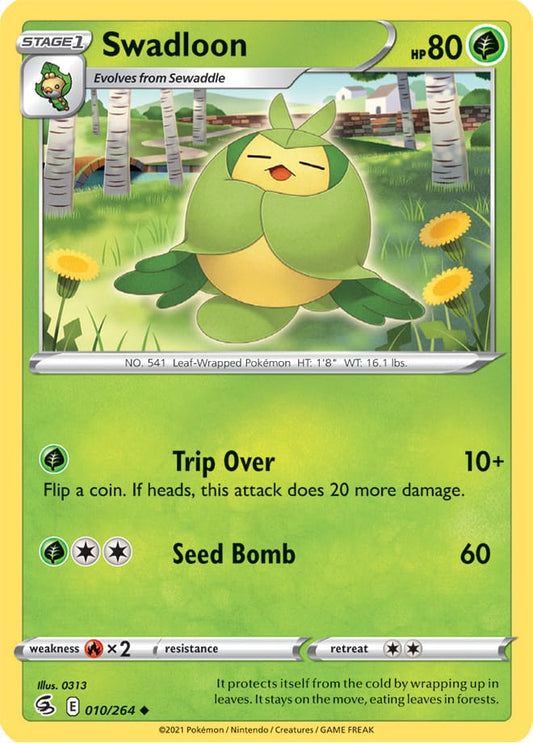 Swadloon Base Card #010/264 2021 Sword & Shield Fusion Strike Pokemon Card