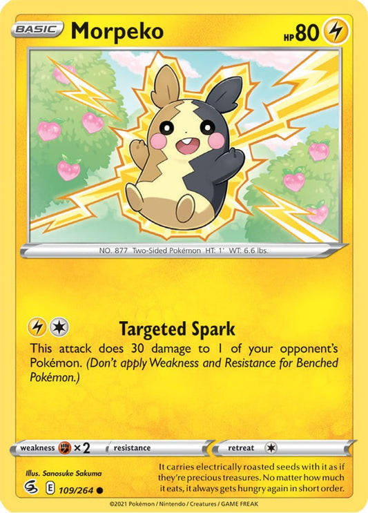 Morpeko Base Card #109/264 2021 Sword & Shield Fusion Strike Pokemon Card