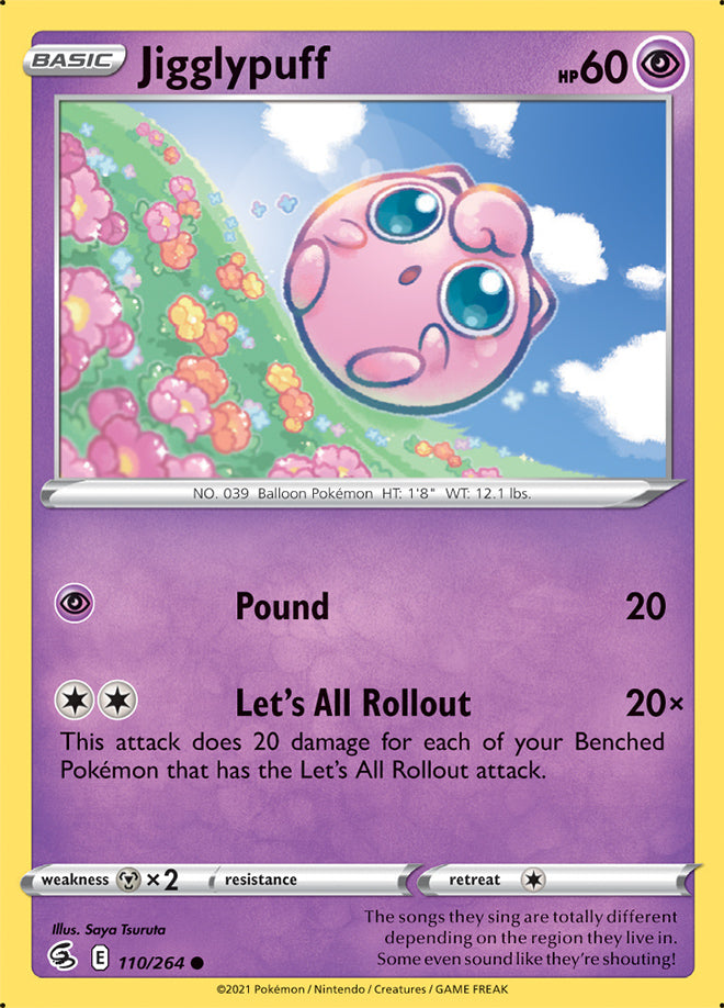 Jigglypuff Base Card #110/264 2021 Sword & Shield Fusion Strike Pokemon Card