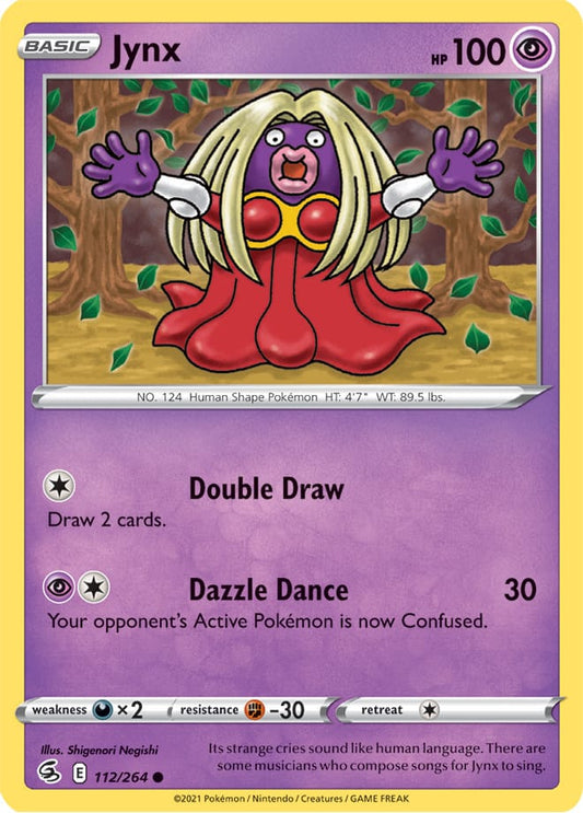 Jynx Base Card #112/264 2021 Sword & Shield Fusion Strike Pokemon Card