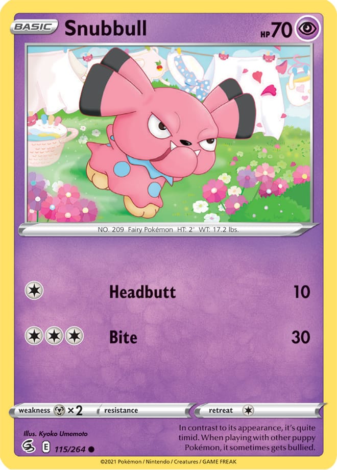 Snubbull Base Card #115/264 2021 Sword & Shield Fusion Strike Pokemon Card