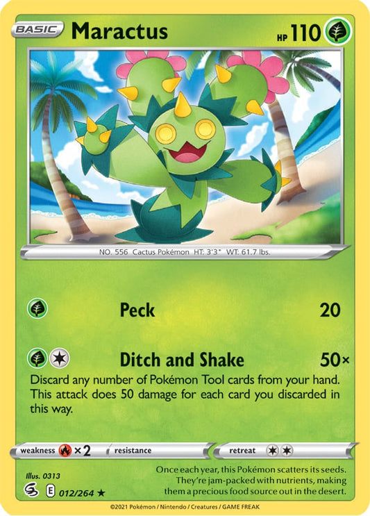 Maractus Rare Base Card #012/264 2021 Sword & Shield Fusion Strike Pokemon Card