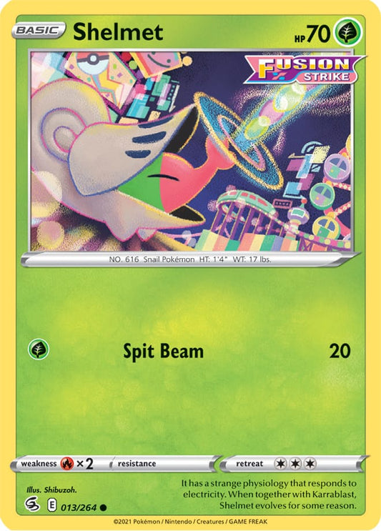 Shelmet Base Card #013/264 2021 Sword & Shield Fusion Strike Pokemon Card