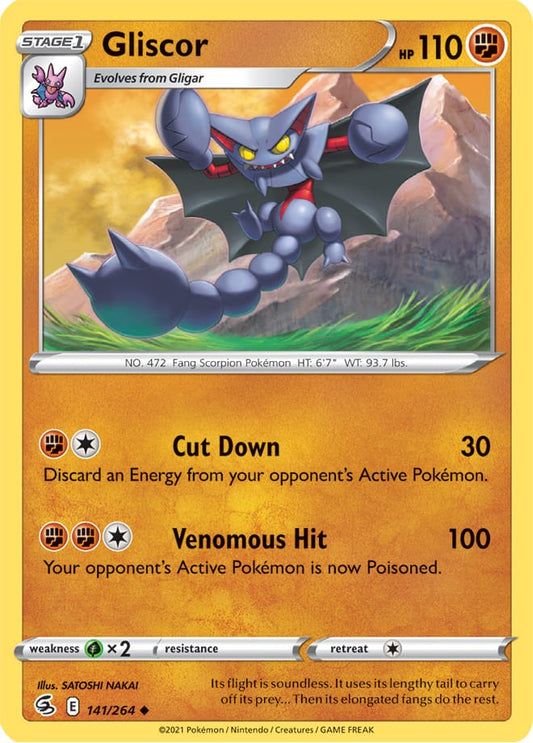 Gliscor Base Card #141/264 2021 Sword & Shield Fusion Strike Pokemon Card