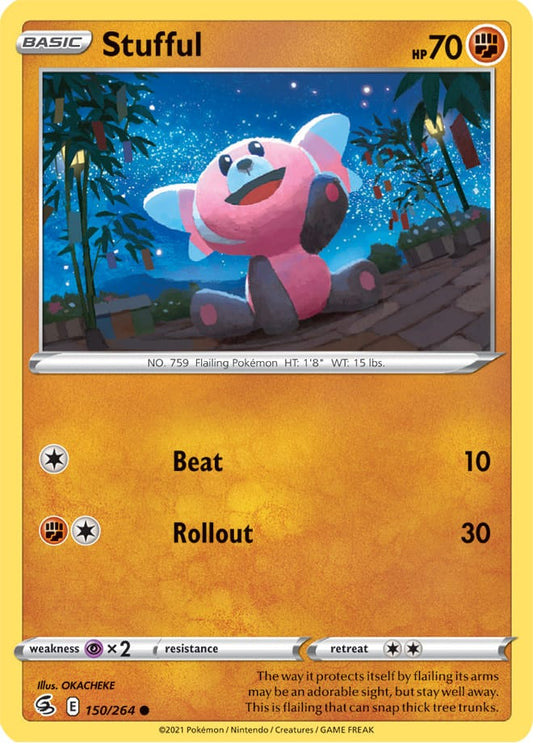 Stufful Base Card #150/264 2021 Sword & Shield Fusion Strike Pokemon Card