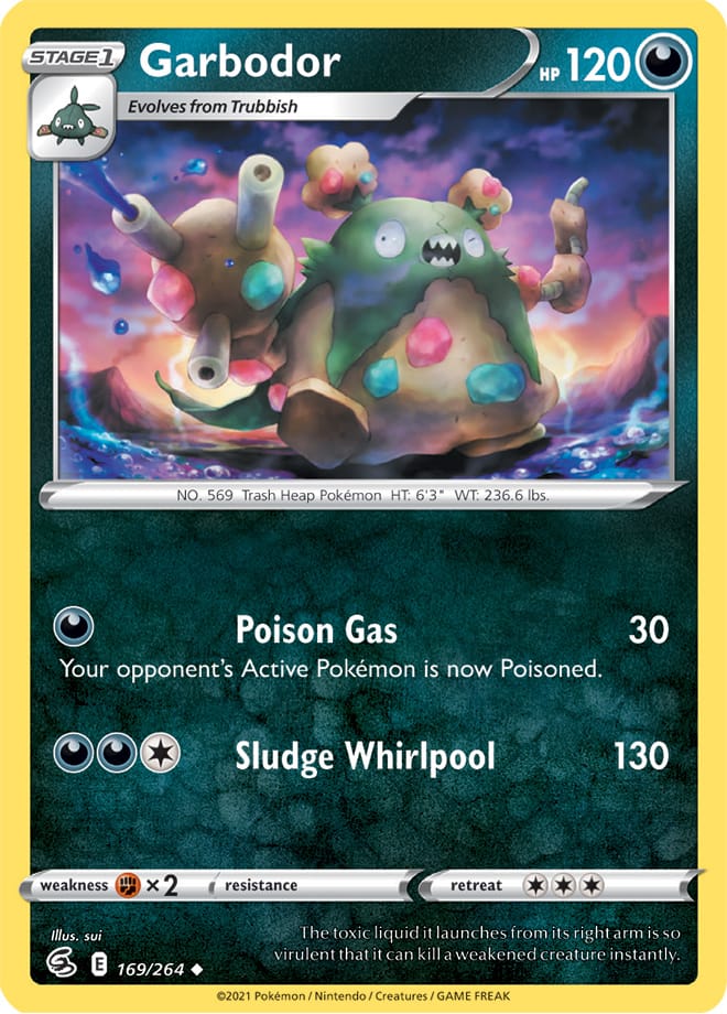 Garbodor Base Card #169/264 2021 Sword & Shield Fusion Strike Pokemon Card