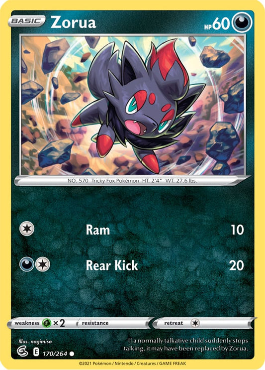 Zorua Base Card #170/264 2021 Sword & Shield Fusion Strike Pokemon Card